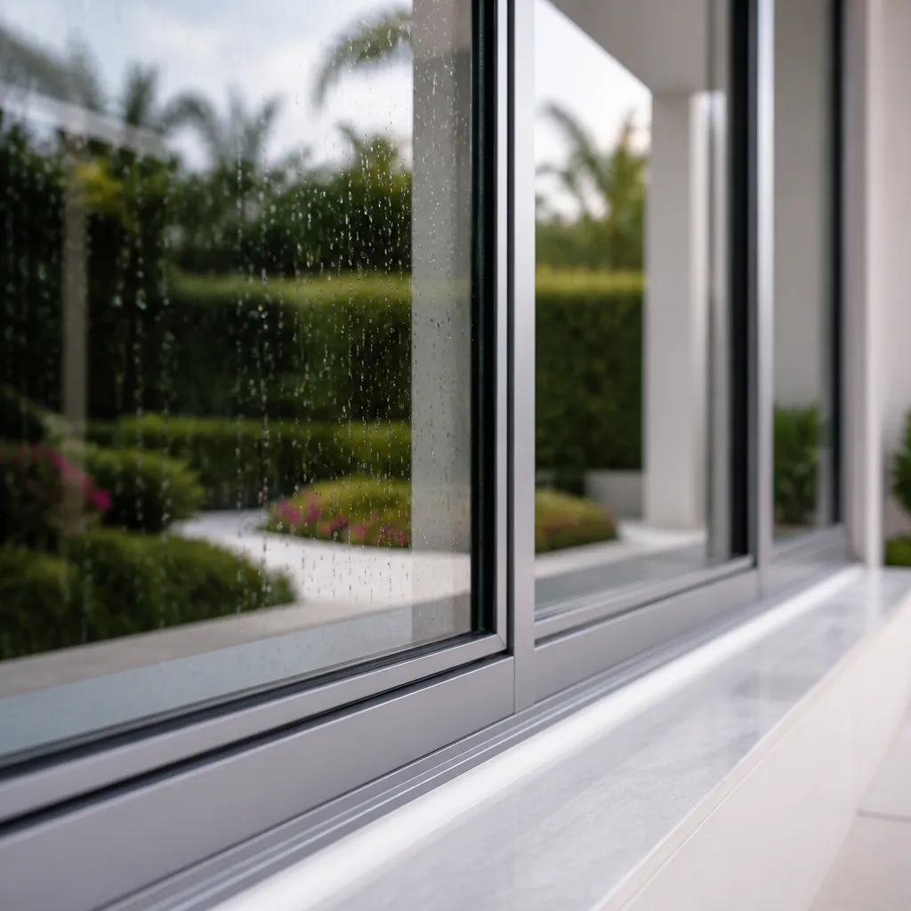 Modern aluminum window installation in a contemporary residential home in Deerfield Beach, FL